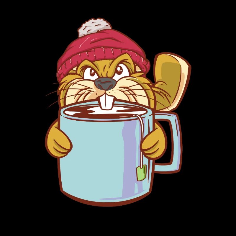 Beaver Teacup et Bobble Hat - Drôle de castor