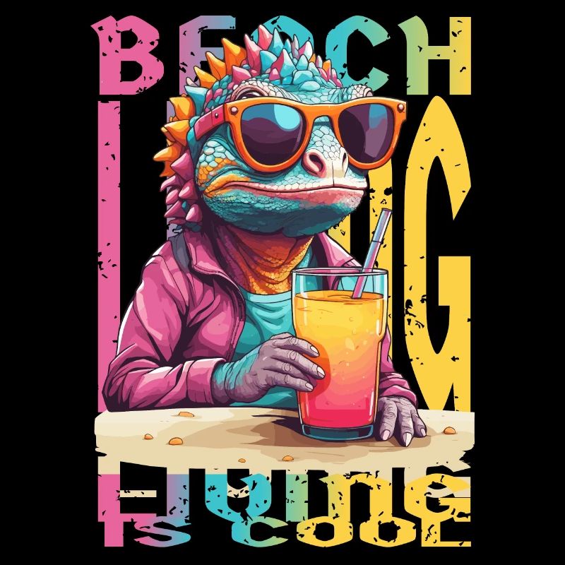Caméléon sur la plage