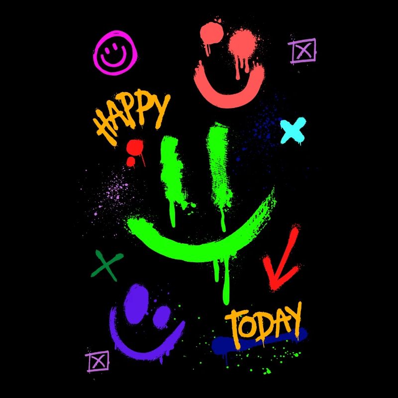 Graffiti Spray - Happy today smile