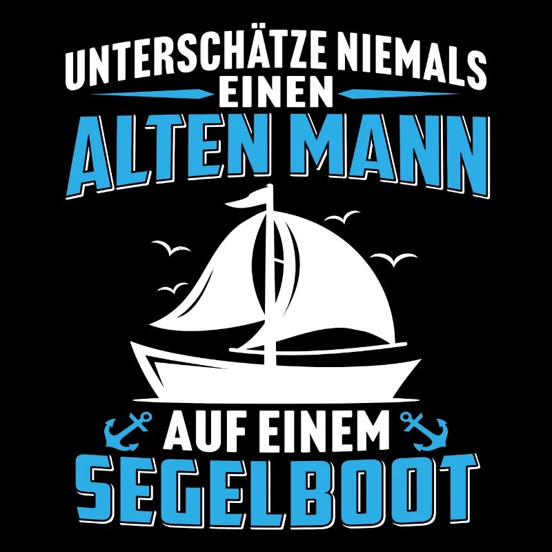 Alten mann auf einem segelboot