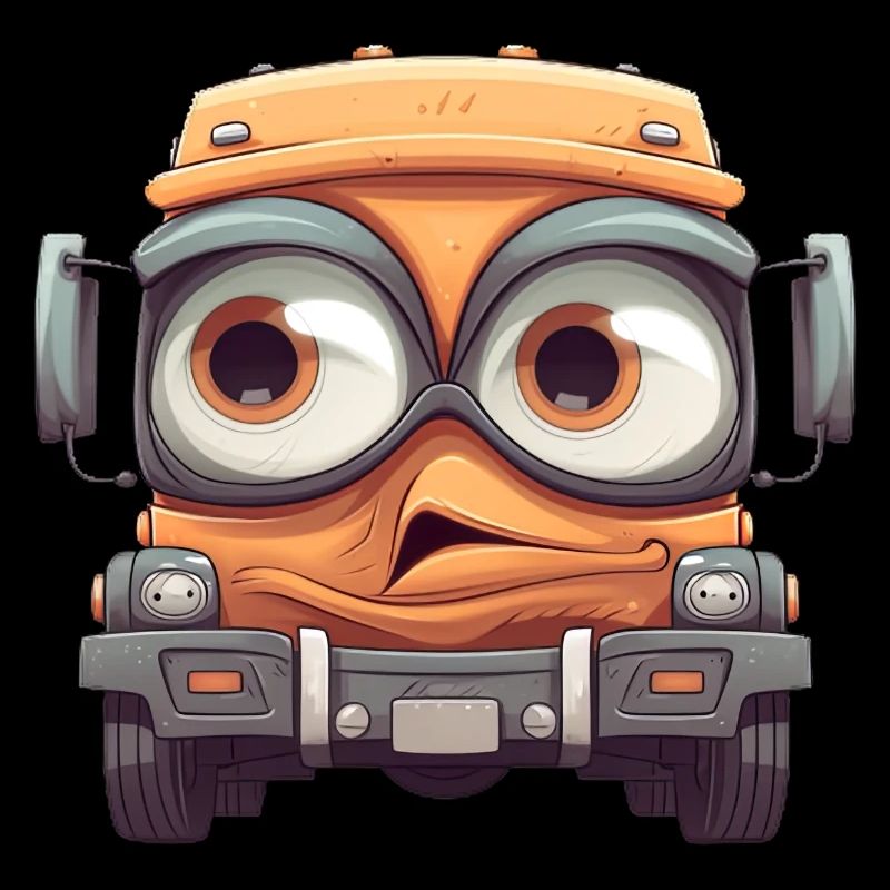 Camion comique avec visage