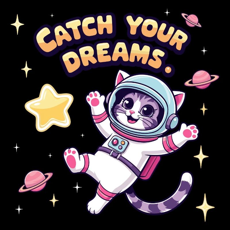 Niedliche Katze als Astronaut