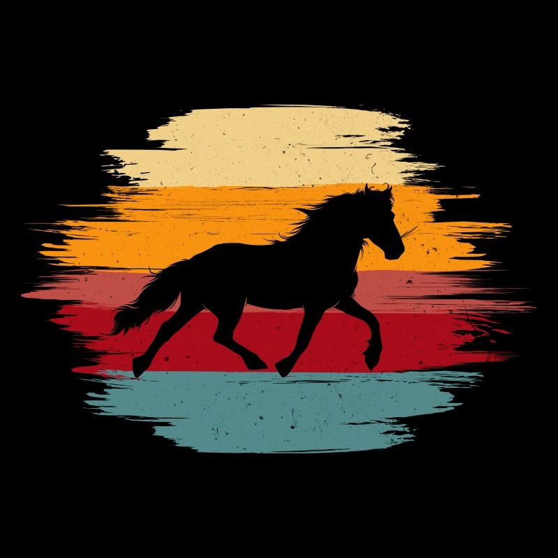 Pferd Reiten Pferdedesign Retro Geschenk Reiterin