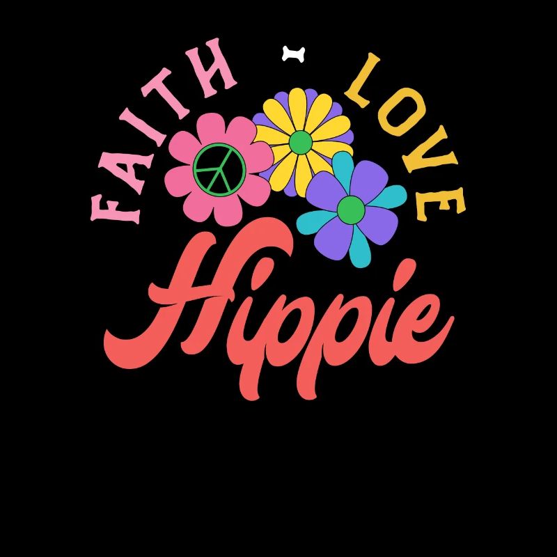 Foi Amour Hippie Fleurs Rétro