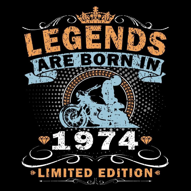 50 Geburtstag 1974 Motorradfahrer Motorrad