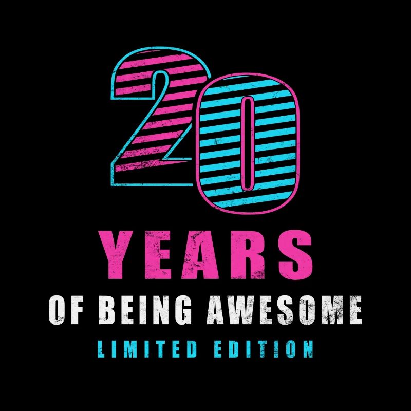 20 ans Awesome Retro 20e anniversaire compte à rebours
