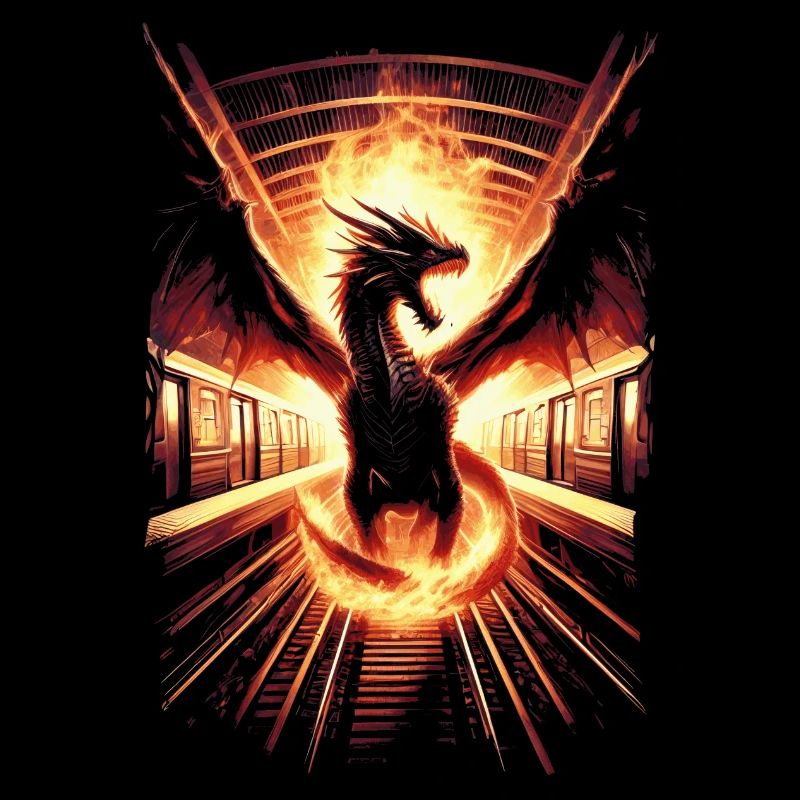 Dragon de feu dans le métro