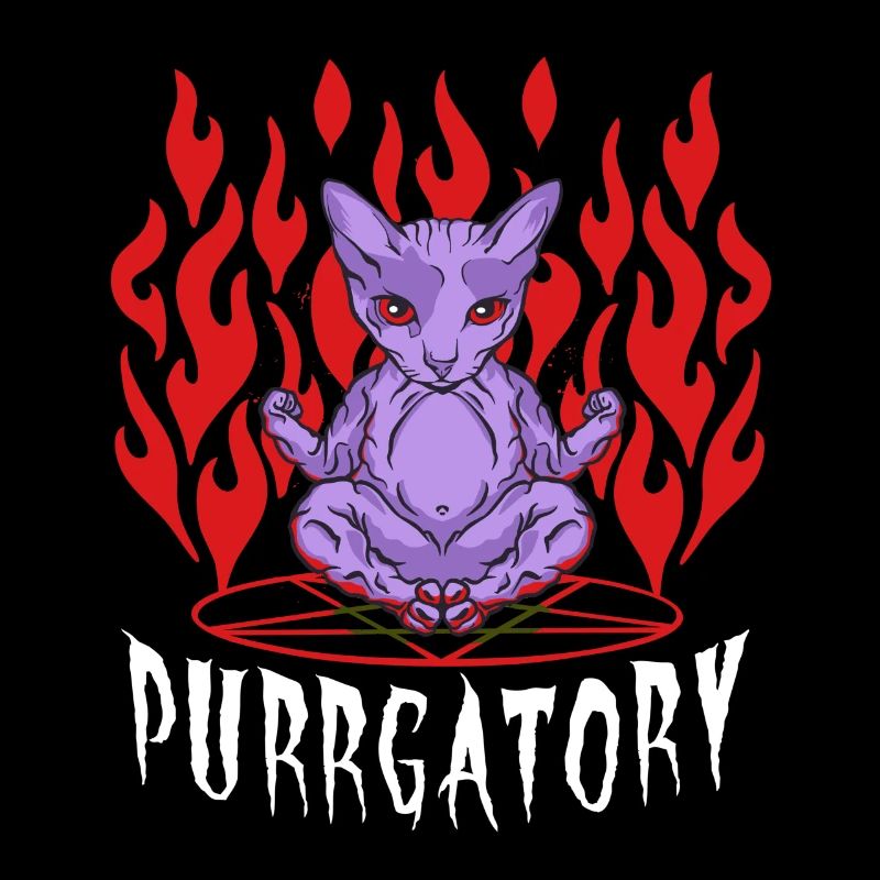 Purrgatory Cat Satan Baphomet - Cat Purgatory