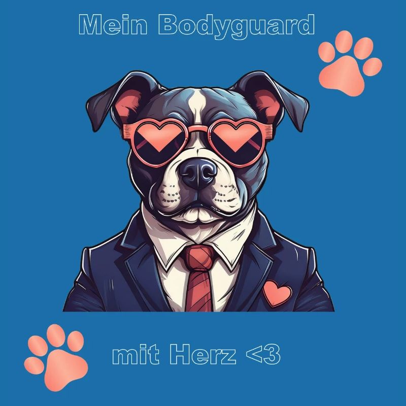 Garde du corps Pitbull avec cœur