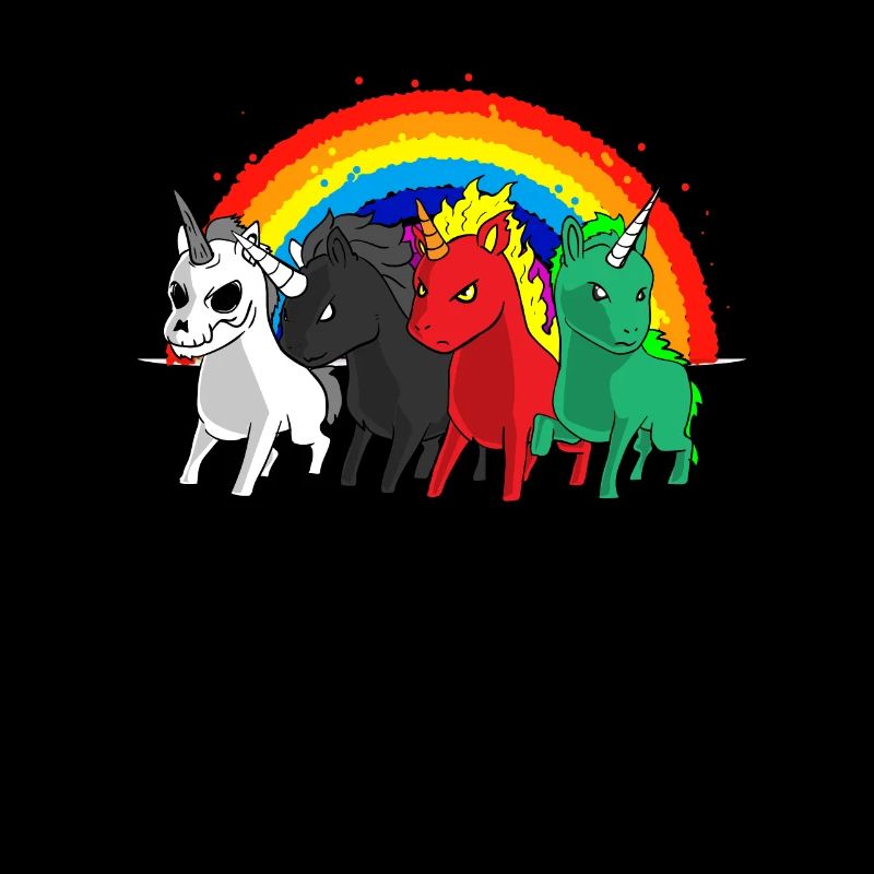 Cadeau de blague arc-en-ciel apocalypse licorne cavalier