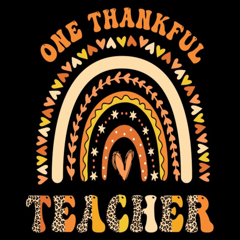 One Thankful Teacher Leopard Rainbow Groovy