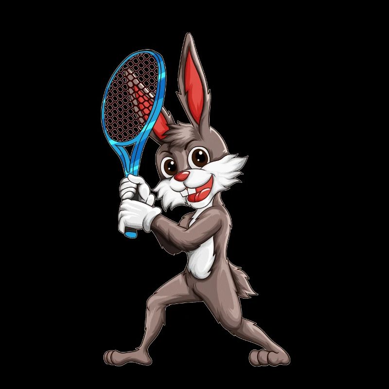 Rabbit Rabbit Tennis Sport Design Racket