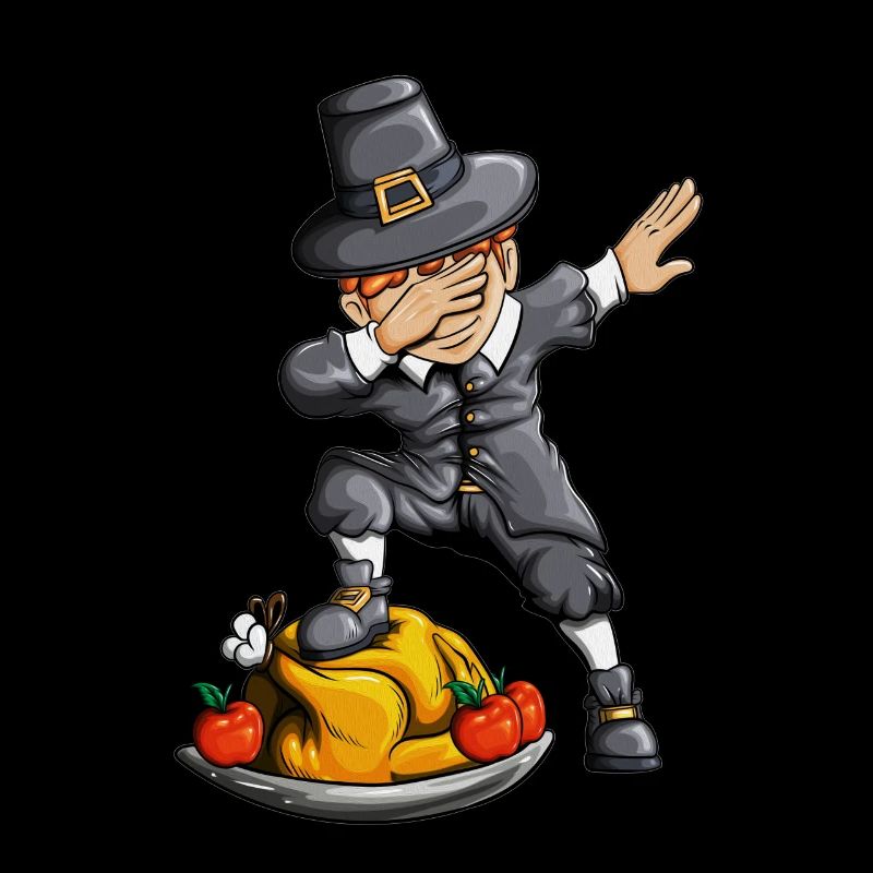 Thanksgiving farm boy makes dabbing turkey