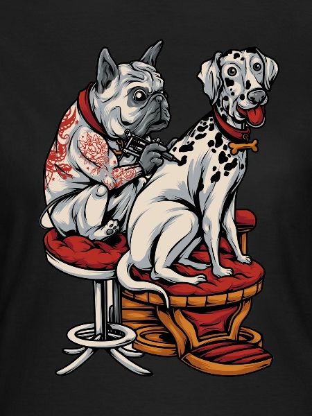 Franse Bulldog Dalmatische Tattoo