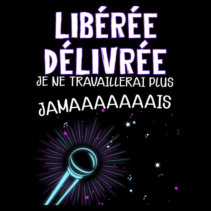 Femme Retraite liberée delivrée micro En Chantant