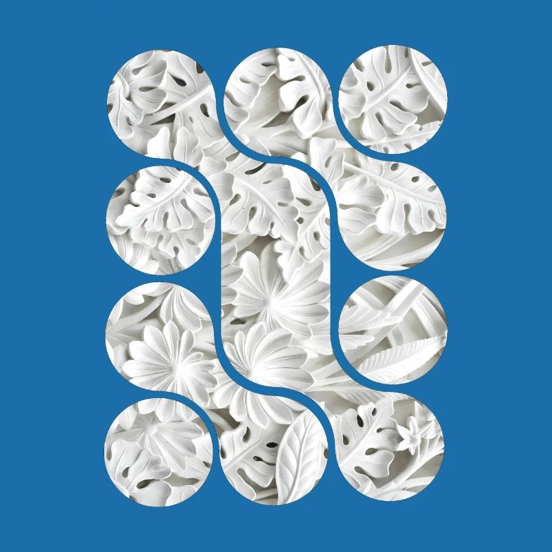 Abstract White Leaf Patterns