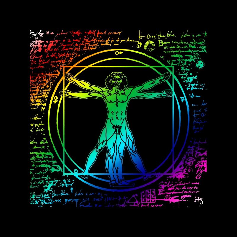 Gay Pride Leonardo Da Vinci Vitruvian Rainbow