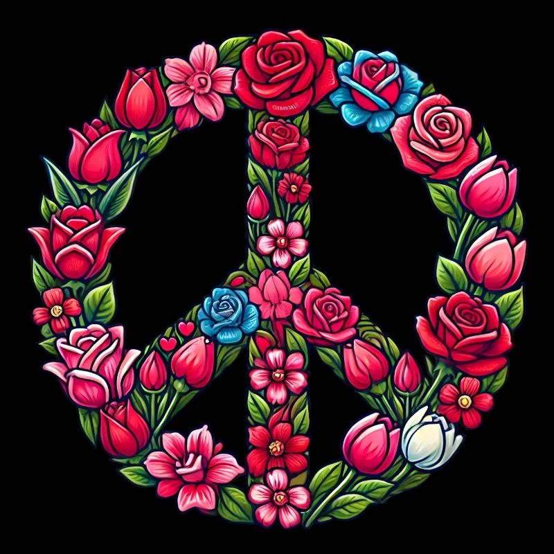 Valentinstag Peace Zeichen Logo