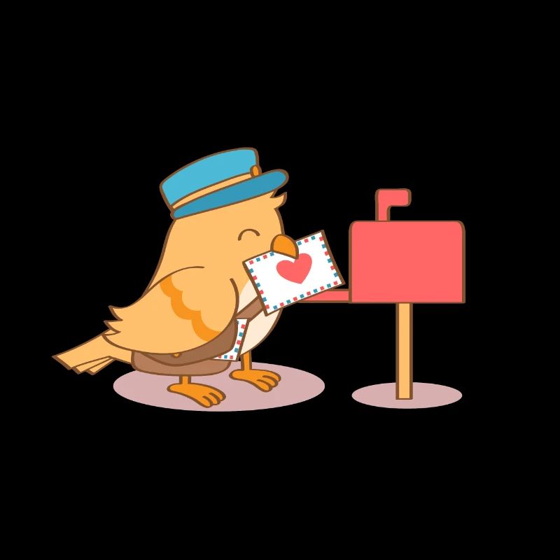 Cute Birdy Postman Love Letter