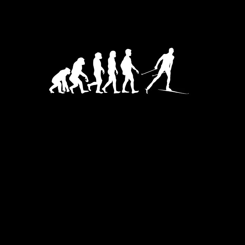Evolution Langlauf Weiss Langläufer Geschenk