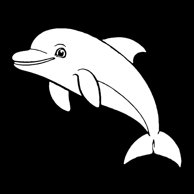Cute dolphin as a stitch line with white inside