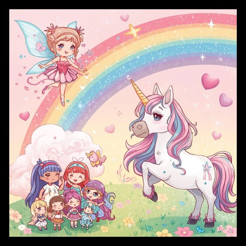 Rêve de fée arc-en-ciel et de licorne