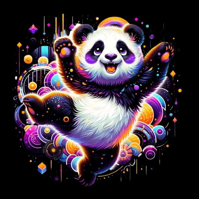 Panda fun coloré