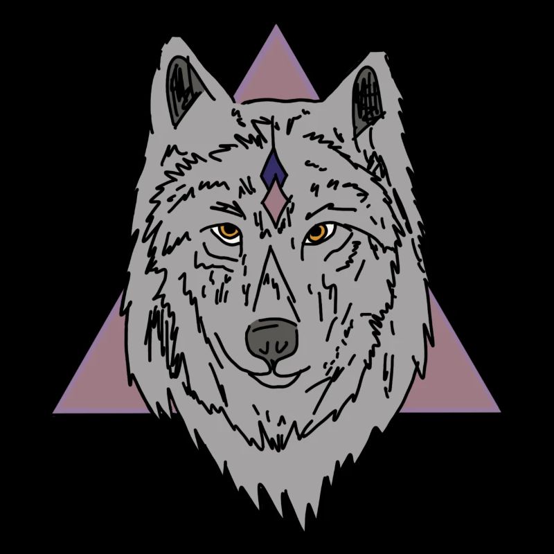 Tête d’un loup gris