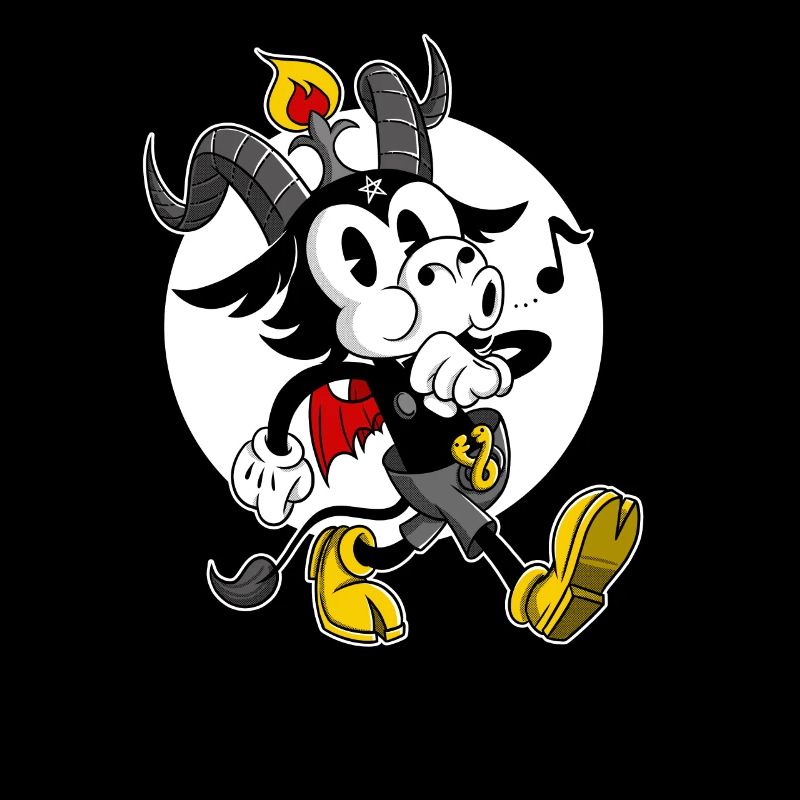 Ateo Baphomet Satan silvando Cartoon alte Schule