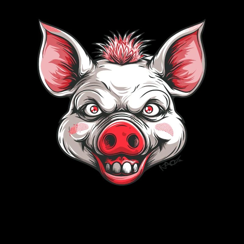 Cochon d’horreur blanc rouge