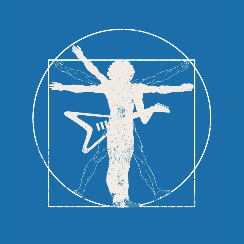 Vitruvian E-Gitarren-Mann Rockmusik Geschenk