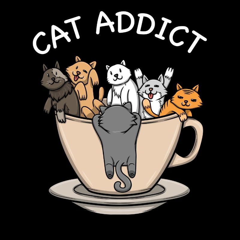 Cat Addict Mug Cat Lovers Cats Coffee Drinker