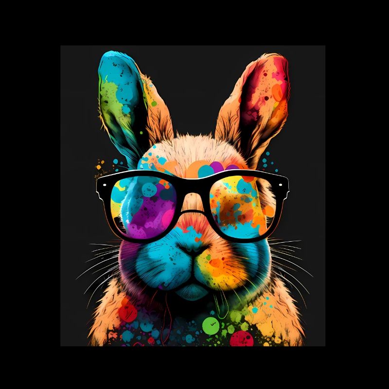Cute Rabbit Face Rabbit Glasses Read