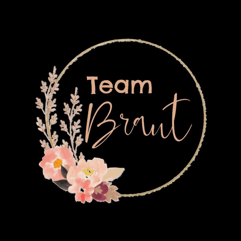 Team Braut - rosa Blumen