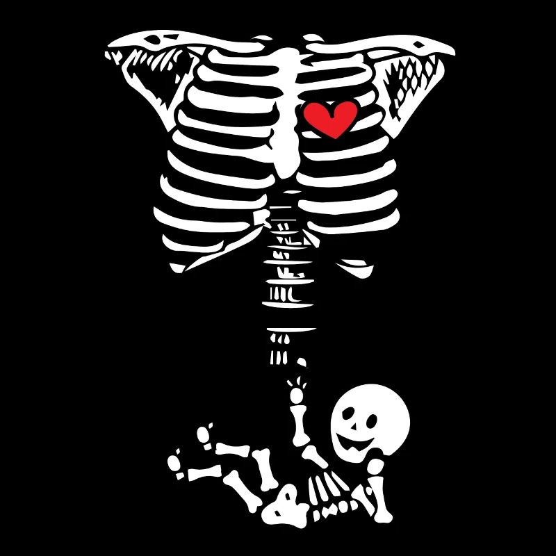 Squelette de grossesse d'Halloween avec bébé