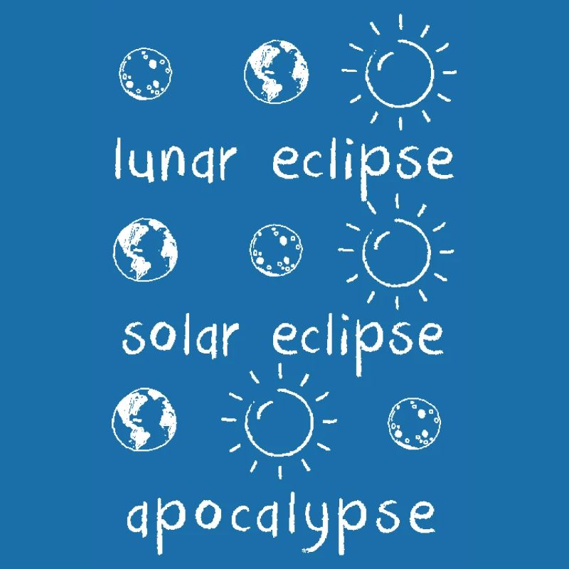 Lunar Solar Eclipse and Apocalypse Funny Science T