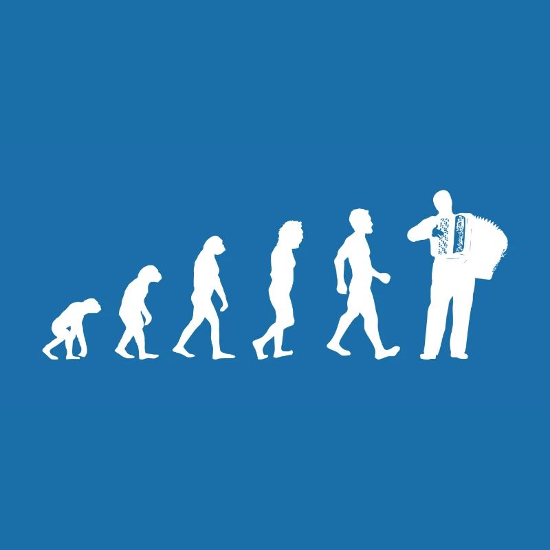 Evolution Ziehorgel Shirt Geschenk Akkordeon