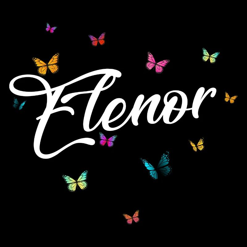 ELENOR - Mädchen Name mit bunten Schmetterlingen