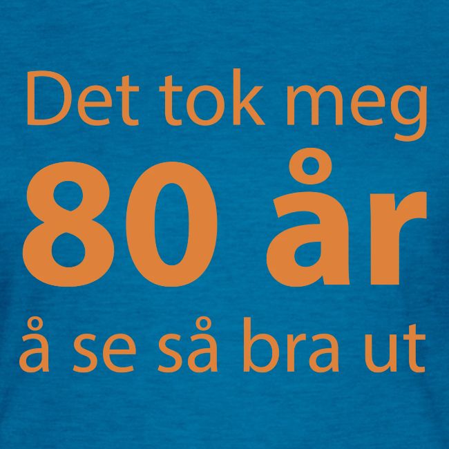 Det tok meg 80 år å se så bra ut.