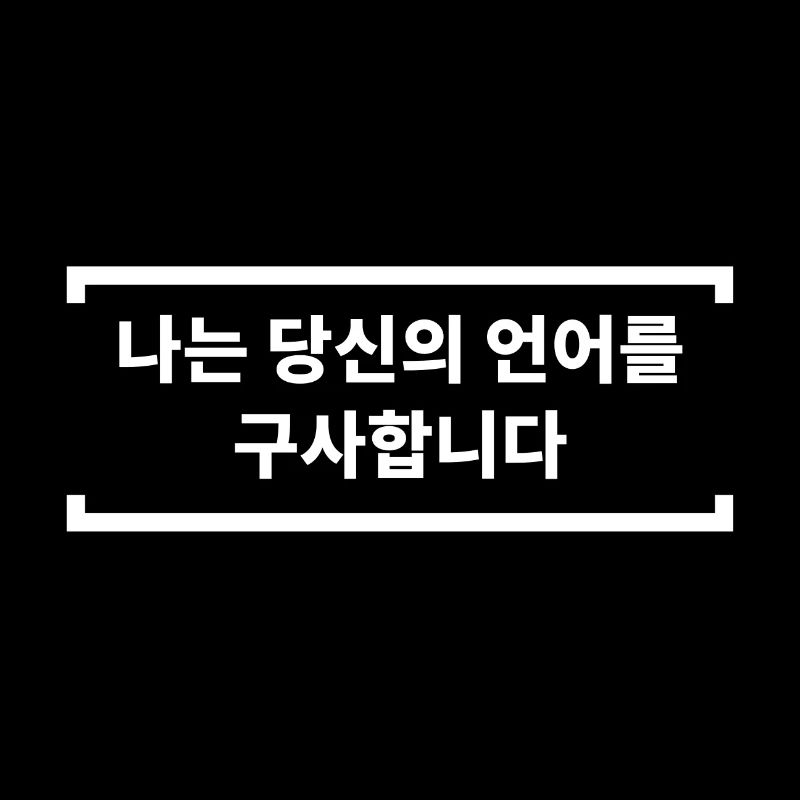 Koreanisch Spruch : Ich spreche deine Sprache