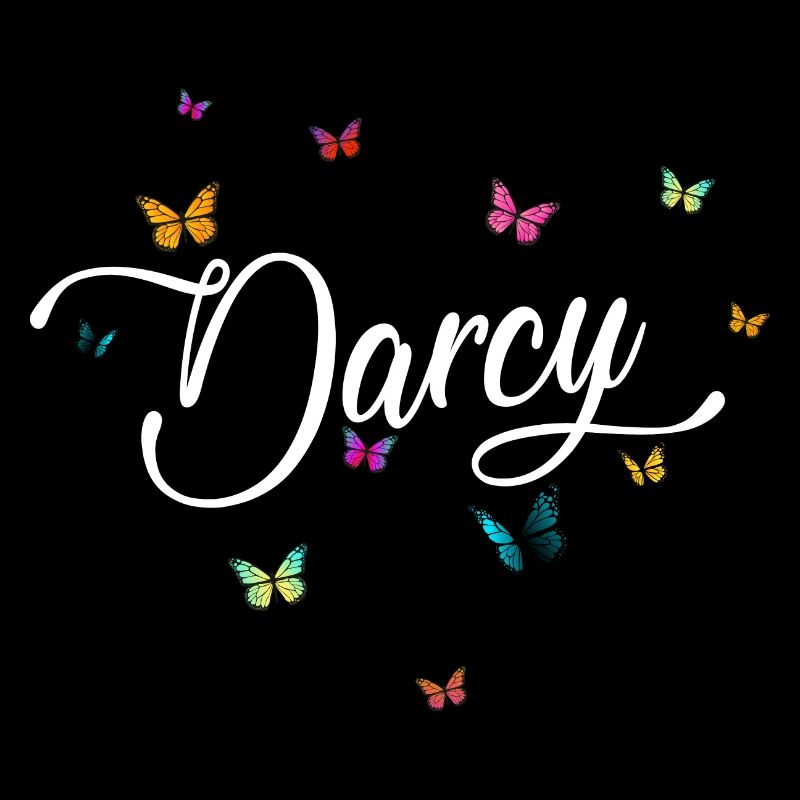 DARCY - Mädchen Name mit bunten Schmetterlingen