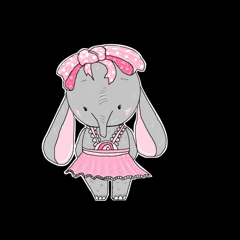 Éléphant, doux, dessin animé