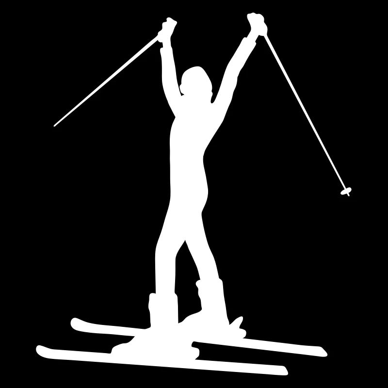 Skier target pose - great ski vacation motif