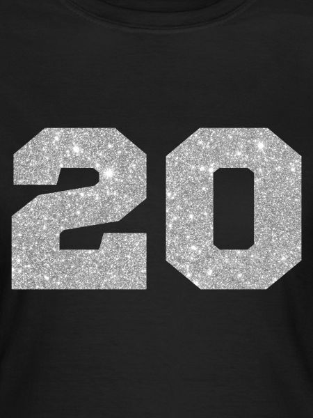 Number 20 Silver Glitter - 20th Anniversary