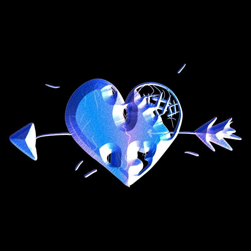 heart blue arrow scars