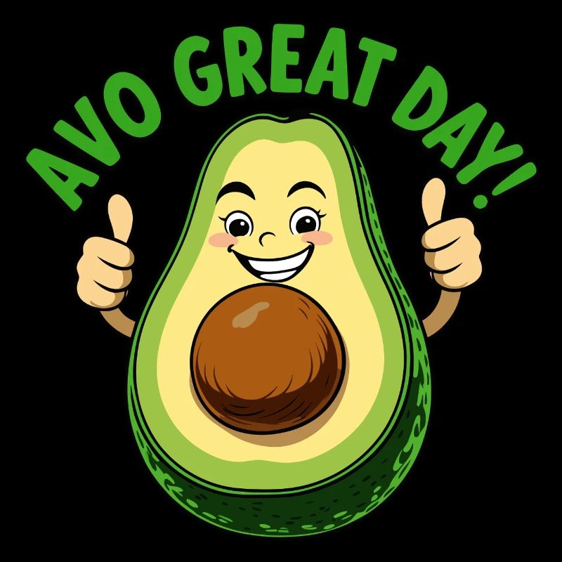Avocado mit Gute-Laune-Geste