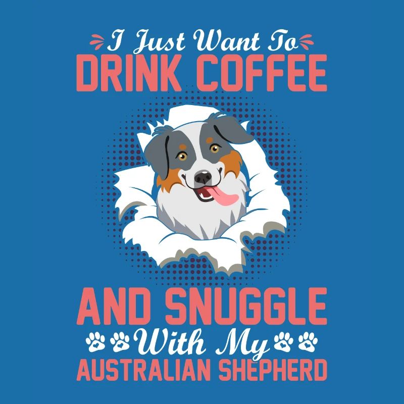 Coffee Drink Cuddle Australian Shepherd