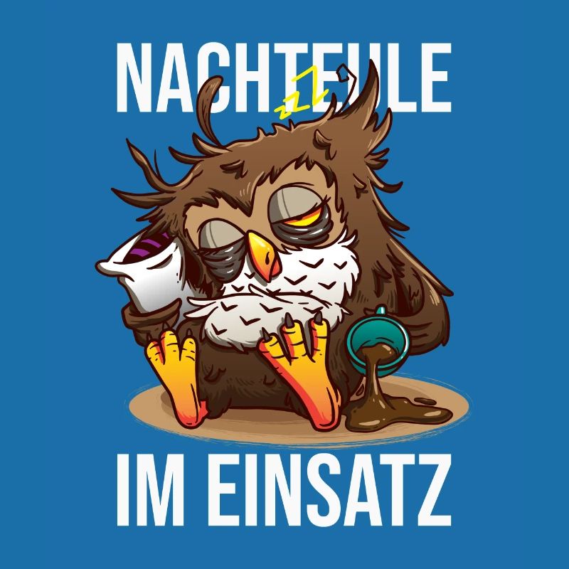 Nachteule Im Einsatz Müde Eule Nachtmensch