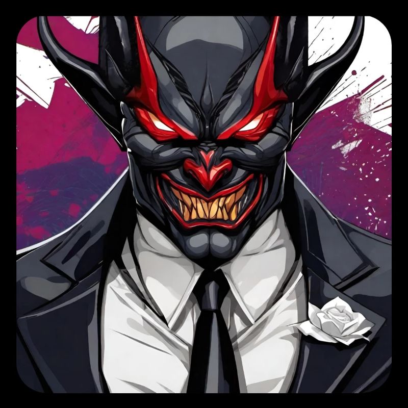 Evil grinning horror devil