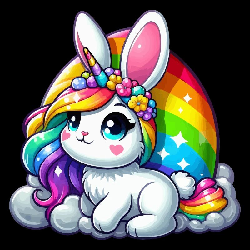 REGENBOGENFARBENER EINHORN - OSTERHASE